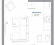 1-комнатная квартира площадью 23.79 кв.м, Новорязанское шоссе, 13, корп.13 | цена 1 921 779 руб. | www.metrprice.ru
