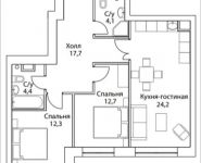 2-комнатная квартира площадью 79 кв.м, Шелепихинская набережная, влд 34, корп.5 | цена 21 353 496 руб. | www.metrprice.ru