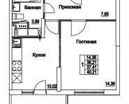 1-комнатная квартира площадью 37.41 кв.м, 2-я Муравская | цена 5 185 026 руб. | www.metrprice.ru