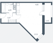 1-комнатная квартира площадью 37.33 кв.м, ул. Викторенко, вл. 18 | цена 9 851 387 руб. | www.metrprice.ru