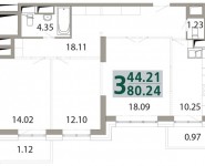 3-комнатная квартира площадью 80.2 кв.м, Спасская улица, 10 | цена 7 366 032 руб. | www.metrprice.ru