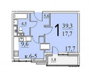 1-комнатная квартира площадью 39.3 кв.м, Автозаводская улица, вл23 | цена 5 355 500 руб. | www.metrprice.ru