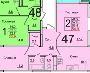 2-комнатная квартира площадью 54.9 кв.м,  | цена 4 174 000 руб. | www.metrprice.ru