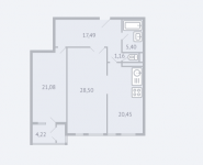 2-комнатная квартира площадью 96 кв.м, Ленинский проспект, 107к2 | цена 22 390 550 руб. | www.metrprice.ru