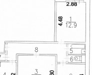 3-комнатная квартира площадью 60.6 кв.м, Воронежская улица, 34к1 | цена 8 500 000 руб. | www.metrprice.ru