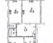 3-комнатная квартира площадью 58 кв.м, Спортивная улица, 41 | цена 4 900 000 руб. | www.metrprice.ru