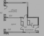 1-комнатная квартира площадью 48.6 кв.м, Аэроклубная улица, 13 | цена 2 721 600 руб. | www.metrprice.ru