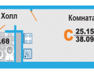 1-комнатная квартира площадью 38 кв.м, Молодёжная улица, 78 | цена 4 800 000 руб. | www.metrprice.ru