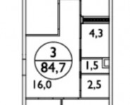 3-комнатная квартира площадью 84.7 кв.м, улица Кирова, 78к1 | цена 3 200 000 руб. | www.metrprice.ru
