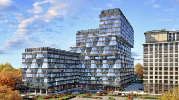 Офисное здание в МФК «Искра-Парк» получит фасад с «бриллиантовой» огранкой