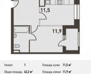1-комнатная квартира площадью 42.5 кв.м, Головинское ш., 5 | цена 9 052 500 руб. | www.metrprice.ru