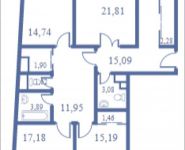 4-комнатная квартира площадью 139.7 кв.м, Кудрявцева, 14 | цена 14 039 850 руб. | www.metrprice.ru