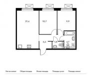 2-комнатная квартира площадью 54.9 кв.м, Боровское ш, 2Ак3 | цена 9 003 600 руб. | www.metrprice.ru