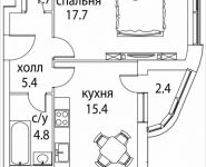 1-комнатная квартира площадью 47 кв.м, Золоторожский Вал, 11, стр. 9, корп.1 | цена 9 149 400 руб. | www.metrprice.ru