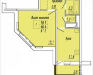 1-комнатная квартира площадью 41.5 кв.м, Институтская 2-я, 26А | цена 3 990 000 руб. | www.metrprice.ru