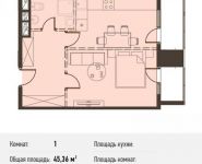 1-комнатная квартира площадью 45.4 кв.м, Новодмитровская ул., 5А | цена 7 847 280 руб. | www.metrprice.ru