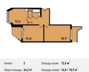 2-комнатная квартира площадью 64.2 кв.м, Некрасовка п, Покровская ул, 16 | цена 6 683 220 руб. | www.metrprice.ru