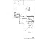 2-комнатная квартира площадью 56.29 кв.м, 2-я Муравская | цена 7 206 020 руб. | www.metrprice.ru