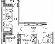 3-комнатная квартира площадью 101 кв.м, Авиационная, 77к2, корп.2 | цена 37 124 568 руб. | www.metrprice.ru