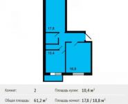 2-комнатная квартира площадью 61 кв.м в ЖК "Оптима Family", Шоссейная ул., 1 | цена 3 298 600 руб. | www.metrprice.ru