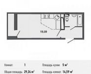 1-комнатная квартира площадью 29.2 кв.м,  | цена 2 426 920 руб. | www.metrprice.ru