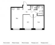 2-комнатная квартира площадью 53.6 кв.м,  | цена 5 971 040 руб. | www.metrprice.ru