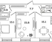 2-комнатная квартира площадью 57.4 кв.м, Рязанский проспект, д.2Б | цена 9 658 009 руб. | www.metrprice.ru