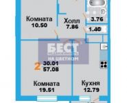 2-комнатная квартира площадью 57.5 кв.м, Рупасовский 2-й пер. | цена 3 995 000 руб. | www.metrprice.ru