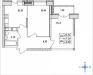 2-комнатная квартира площадью 49.8 кв.м, Горная, 8 | цена 4 260 390 руб. | www.metrprice.ru