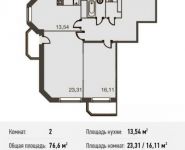 2-комнатная квартира площадью 76.6 кв.м, Можайское ш., 38 | цена 9 207 030 руб. | www.metrprice.ru