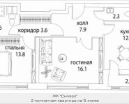 2-комнатная квартира площадью 63 кв.м, Золоторожский Вал, 11, стр. 9, корп.2 | цена 13 240 400 руб. | www.metrprice.ru