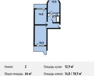 2-комнатная квартира площадью 64 кв.м, Некрасовка п, Покровская ул, 16 | цена 6 396 800 руб. | www.metrprice.ru