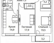 1-комнатная квартира площадью 61 кв.м, Шелепихинская набережная, влд 34, корп.3 | цена 14 520 000 руб. | www.metrprice.ru