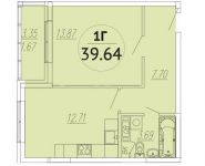 1-комнатная квартира площадью 39.64 кв.м, д.влд 4 | цена 2 735 160 руб. | www.metrprice.ru