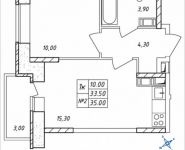 1-комнатная квартира площадью 35 кв.м, Дружбы, 48 | цена 3 395 000 руб. | www.metrprice.ru