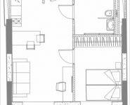 2-комнатная квартира площадью 40.06 кв.м, 1-я улица Леонова, 1 | цена 6 955 056 руб. | www.metrprice.ru