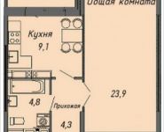 1-комнатная квартира площадью 45.9 кв.м, Ленинский пр-т, 4 | цена 4 538 592 руб. | www.metrprice.ru