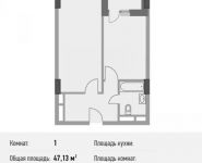 1-комнатная квартира площадью 47.4 кв.м, Береговой пр., ВЛ5 | цена 10 665 000 руб. | www.metrprice.ru