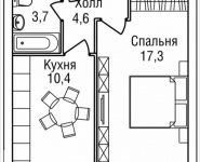 1-комнатная квартира площадью 36 кв.м, 3-й Силикатный проезд, вл. 4, корп. 2 | цена 7 131 135 руб. | www.metrprice.ru