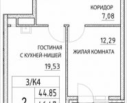 2-комнатная квартира площадью 46.47 кв.м, Лазоревый пр., 3 | цена 7 770 713 руб. | www.metrprice.ru