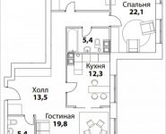 3-комнатная квартира площадью 104 кв.м, Шелепихинская набережная, влд 34, корп.6 | цена 21 818 160 руб. | www.metrprice.ru