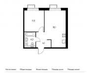 1-комнатная квартира площадью 39.6 кв.м,  | цена 6 514 200 руб. | www.metrprice.ru