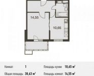 1-комнатная квартира площадью 38.6 кв.м, Центральная ул. | цена 4 349 169 руб. | www.metrprice.ru