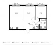 2-комнатная квартира площадью 56.2 кв.м, жилой комплекс Мякинино Парк, | цена 7 783 700 руб. | www.metrprice.ru