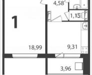 1-комнатная квартира площадью 38.2 кв.м, Железнодорожная ул. | цена 2 462 941 руб. | www.metrprice.ru