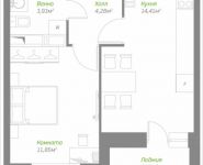 1-комнатная квартира площадью 35.86 кв.м, Володарское шоссе, 8 | цена 2 954 720 руб. | www.metrprice.ru