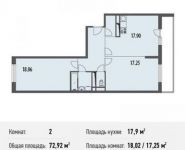 2-комнатная квартира площадью 72.9 кв.м, Белорусская ул., 10 | цена 5 635 258 руб. | www.metrprice.ru
