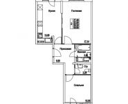 2-комнатная квартира площадью 56.29 кв.м, 2-я Муравская | цена 7 518 092 руб. | www.metrprice.ru