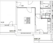2-комнатная квартира площадью 53.21 кв.м, 2-я Муравская | цена 7 106 727 руб. | www.metrprice.ru