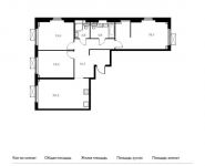 3-комнатная квартира площадью 89.2 кв.м, Поляны ул, 5Ак2 | цена 13 879 520 руб. | www.metrprice.ru